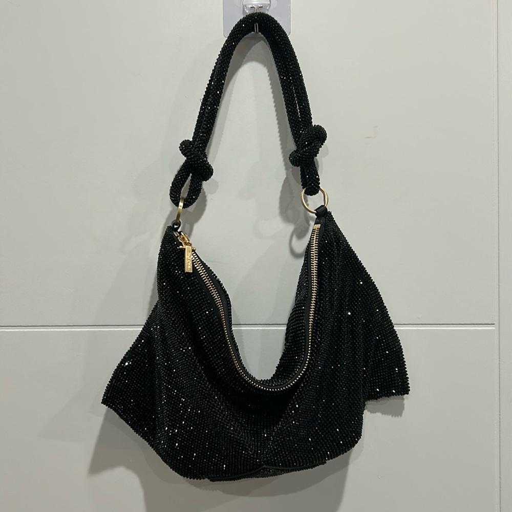 Cult Gaia Hera Knotted Rhinestone Mini Shoulder Bag